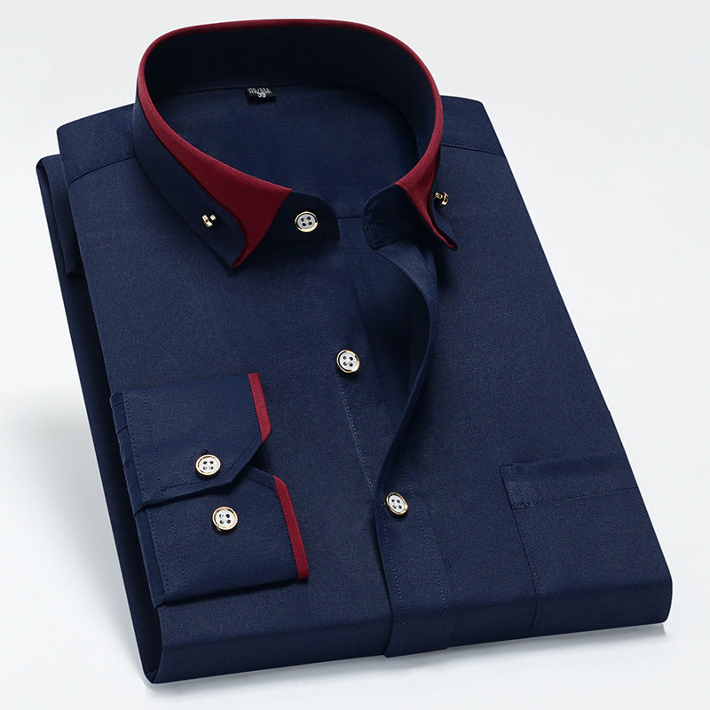 【S-4XL】Nueva camisa de negocios transpirable de moda casual para hombres 4217055