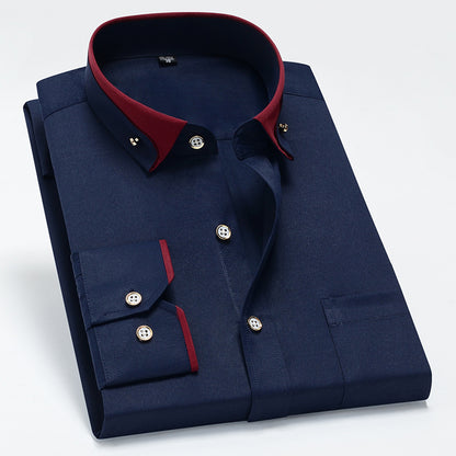 【S-4XL】Nueva camisa de negocios transpirable de moda casual para hombres 4217055
