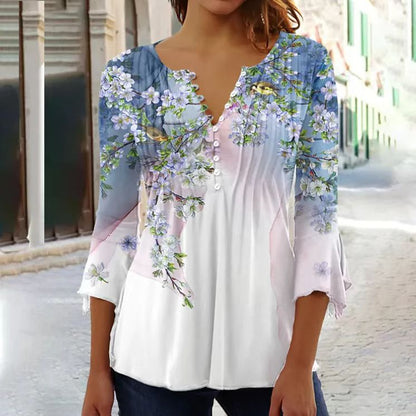 Modna ženska majica s kratkimi rokavi z V-izrezom 【S-5XL】