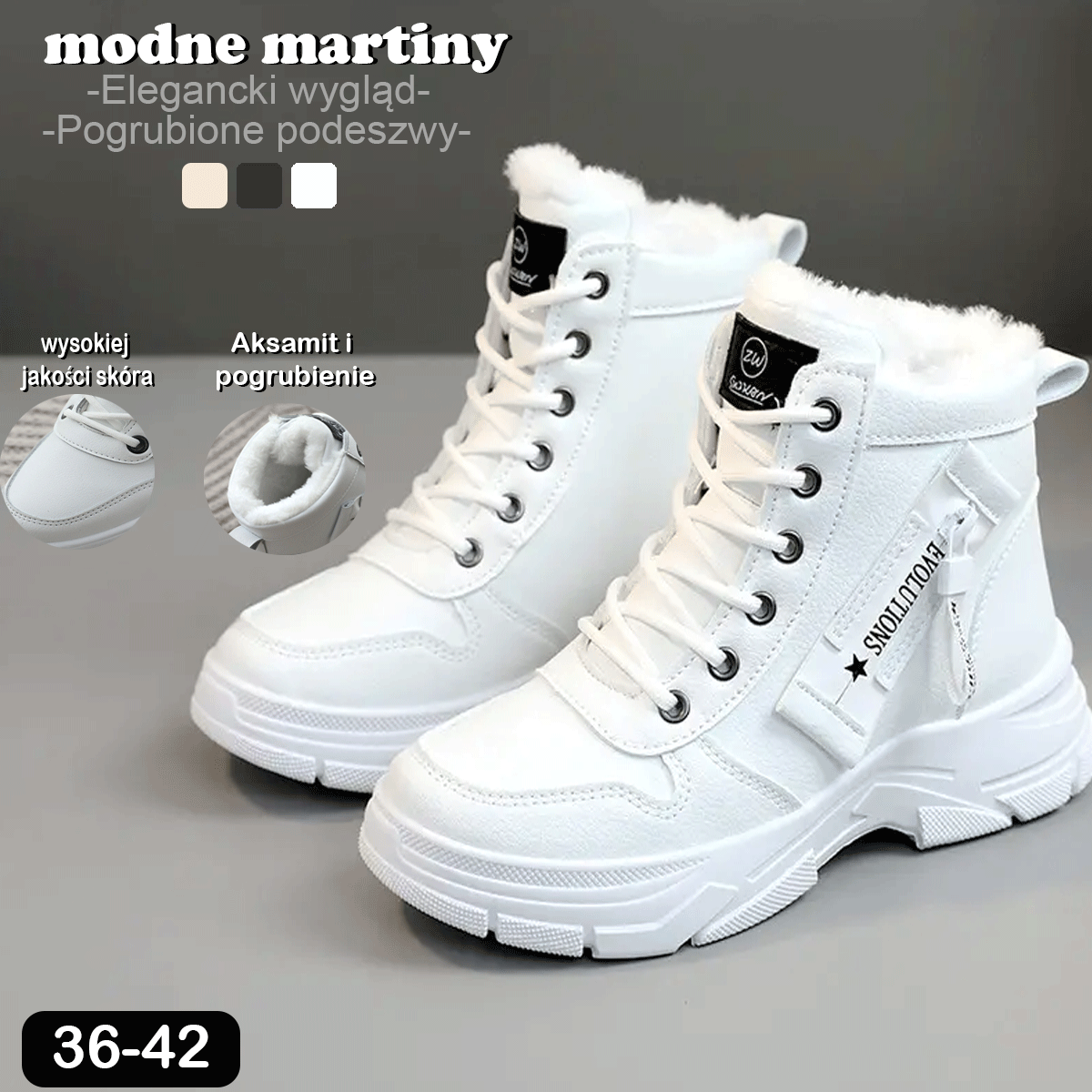 🔥【Połowa ceny】🥰【Rozmiary 35-45】Damskie zimowe buty śnieżne z bocznym zamkiem błyskawicznym 4214602