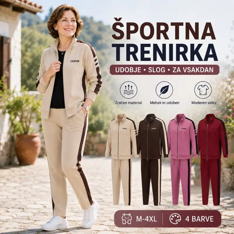 🔥【50% popust】🔥【M-5XL】【Jakna + hlače】😍 Nov jesenski komplet športnih oblačil za prosti čas, plus velikosti