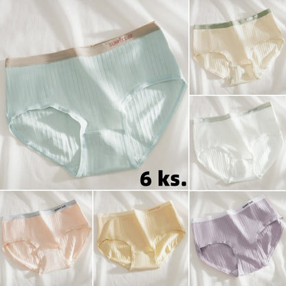 💥【Paket 6 kosov】💦✨Preprosto, decentno, udobno spodnje perilo iz čistega bombaža z visokim pasom