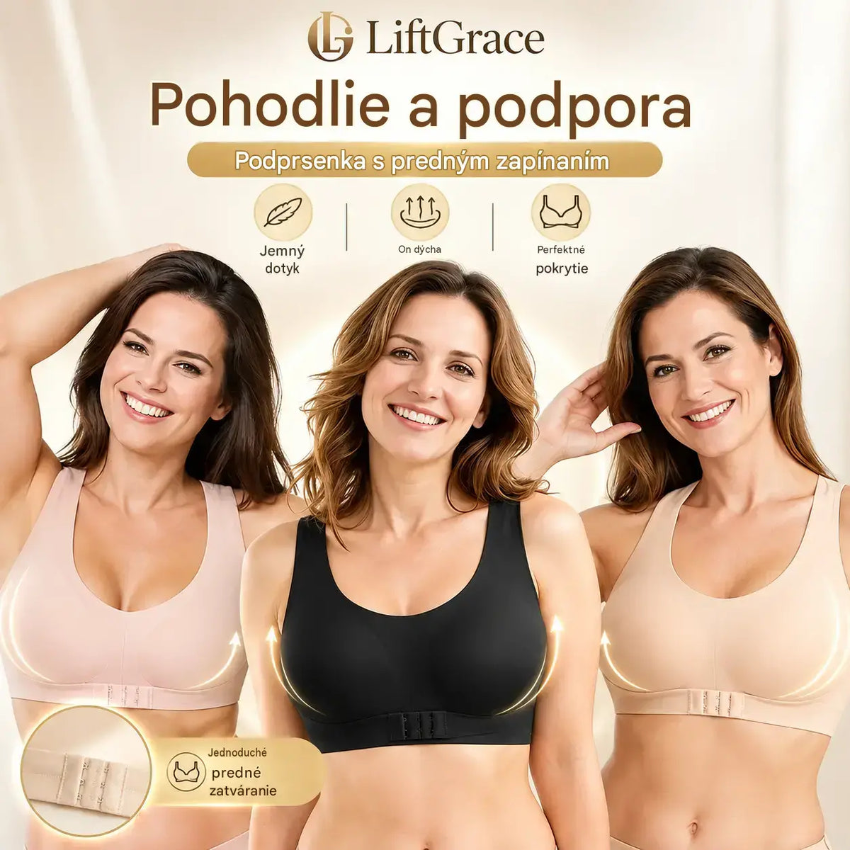 🎉Akce 1+1 zdarma⚡ 【M–2XL】Podprsenka bez kostic se zapínáním vpředu a překříženými zády: koriguje držení těla a poskytuje maximální oporu i pohodlí.