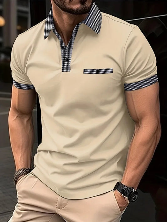 Akcija 💥👔【S-3XL】Moška poletna polo majica, pisani gumbi, mehka, udobna in zračna