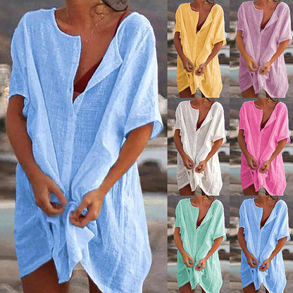 ❤️🧡💛💚💙💜【S-8XL】Nové dámské ležérní dlouhé barevné košile ✅Čistá barva a jednoduché ✅Pohodlné a prodyšné