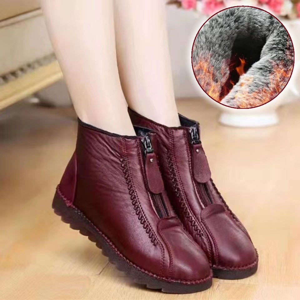 🔥🔥【35-41】Gorące, damskie, casualowe, zimowe śniegowce z polarową wyściółką, zapinane na zamek z boku, odporne na zimno i ciepłe