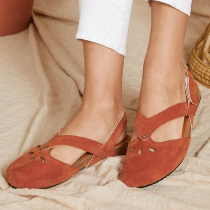 ✨Speciální nabídka na letní novinky【35–43】Retro ortopedické sandály na léto – nastavitelné a pohodlné ✅ Plochá podrážka