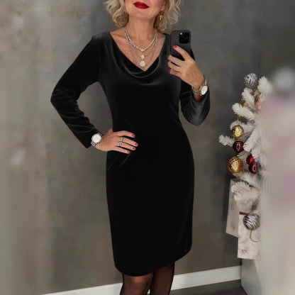 ✨【S-2XL】Nowa aksamitna sukienka | Długie rękawy | Seksowna i elegancka 4220582