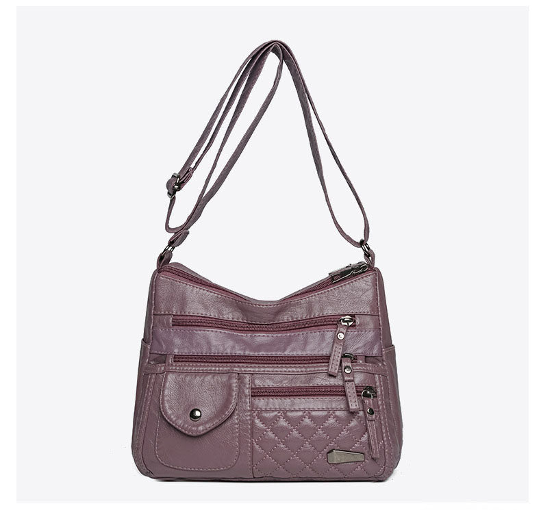 🔥【50% de descuento】Bolso de cuero suave de gran capacidad y múltiples capas para mujer