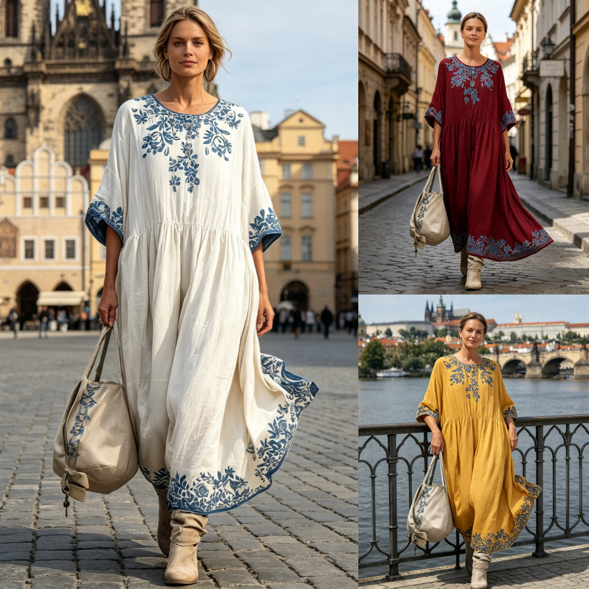 👗🌺Elegantní šaty s potiskem - Působivý potisk, který dodává šatům jedinečný styl.