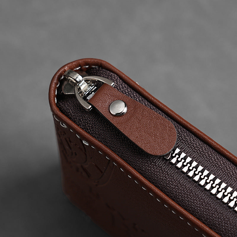 🔥🔥Nowy stylowy portfel męski w stylu retro z zapięciem na zamek błyskawiczny. 4213320