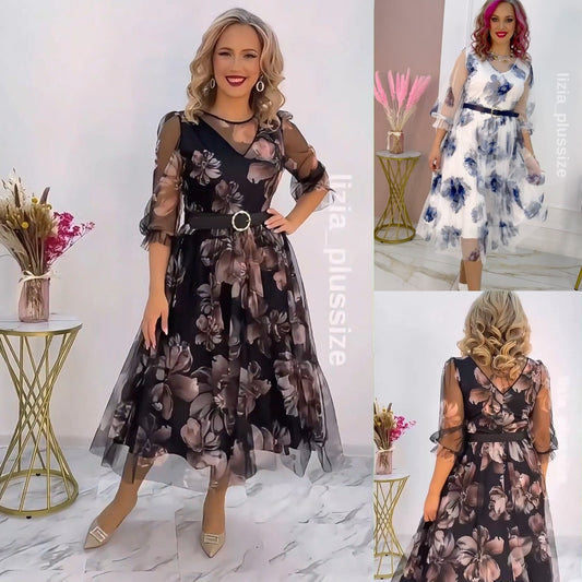 🌸💥【S-5XL】Nova elegantna potiskana obleka