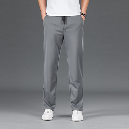 🔥【¡50% de descuento!】Pantalones casuales de verano sueltos con cintura elástica para hombre_4314701