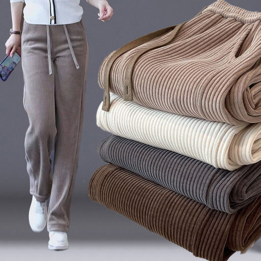 【M-3XL】 Nove žametne priložnostne hlače s širokimi nogami, zelo udobne za nošenje.