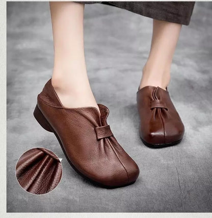 👡【35-42】Nové boty nazouvací s měkkou podrážkou a mašlí, vysoce kvalitní hovězí kůže, jednoduché a elegantní 4249184