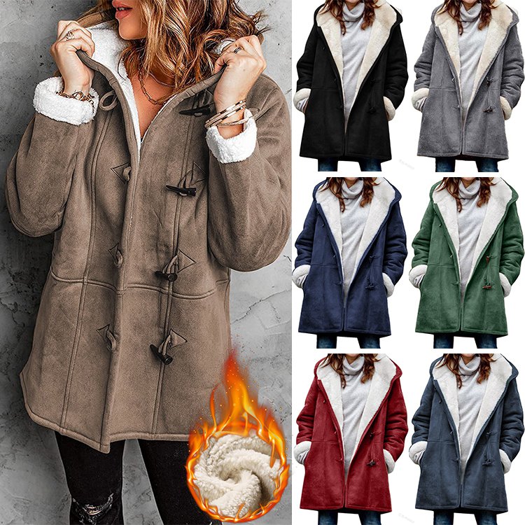 🐏🥼💖【Nueva colección de invierno 43% de descuento】2025 Abrigo de mujer elegante y cálido de ante con forro polar, S-5XL, abrigo de invierno/para el día a día