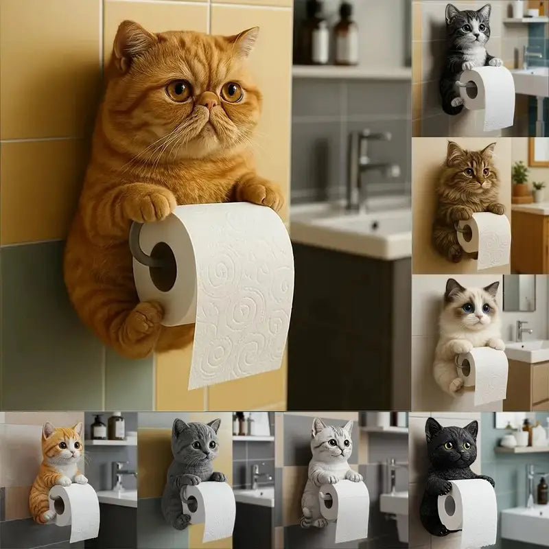 🐱Držalo za toaletni papir z motivom ljubke mačke