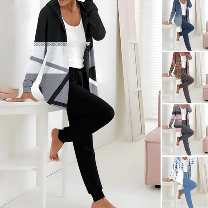 👕👖【S-3XL z dolgimi rokavi + dolge hlače】Ženski dvodelni komplet za priložnostne jesenske zimske potiske