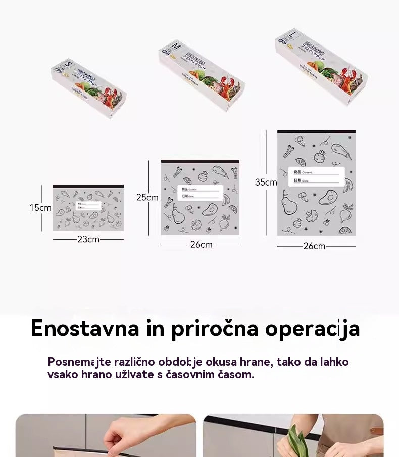 Skupaj 30 antibakterijskih vrečk iz aluminijaste folije, izjemno enostavnih za uporabo, za ohranjanje svežine.