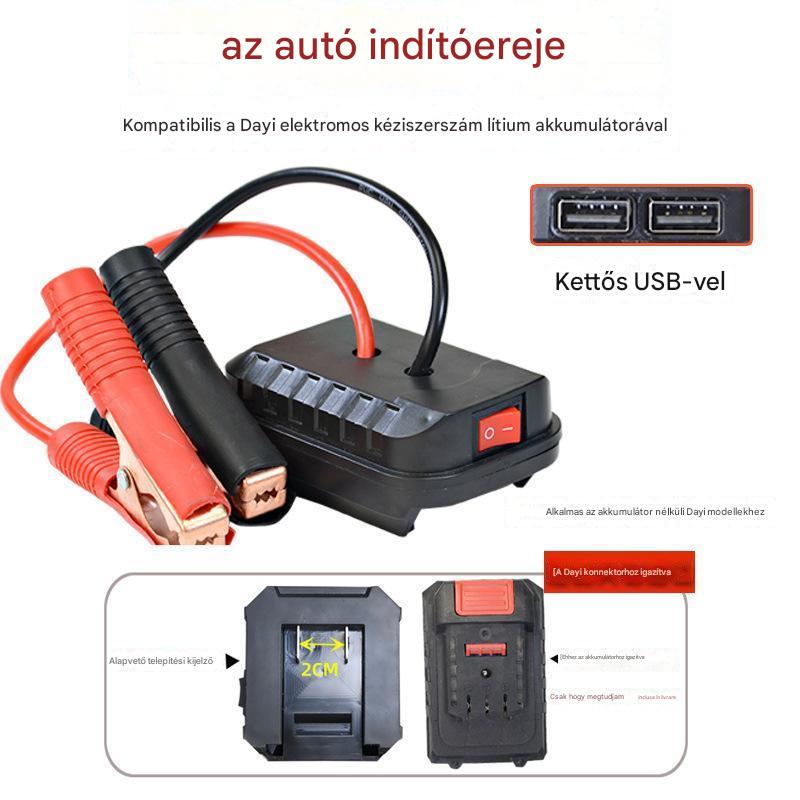 🚗🧰Többfunkciós autóakkumulátor indítási átalakító【(kettős USB interfész)】