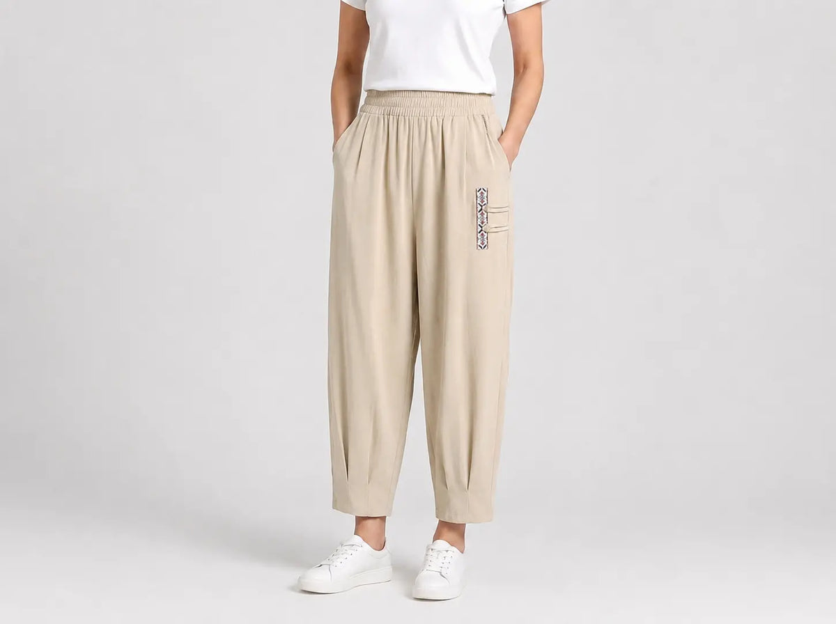 🔥【M–4XL】 👖 Lahke in zračne poletne hlače iz bombaža in lana - moderne ležerne hlače do gležnjev