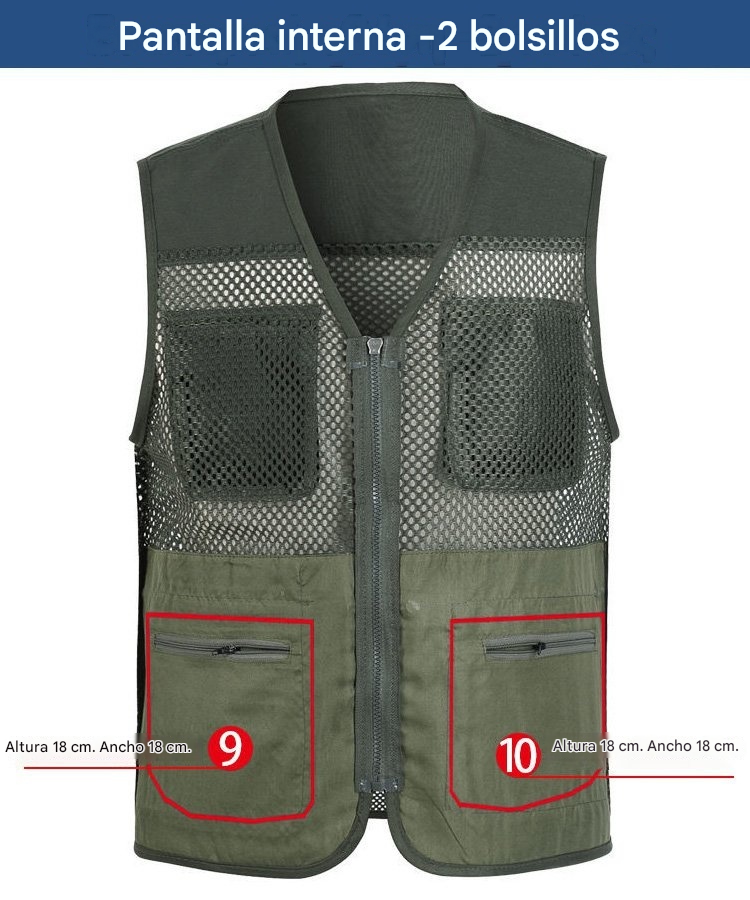 🦺Chaleco sencillo y funcional con múltiples bolsillos 🔥【XL-4XL】