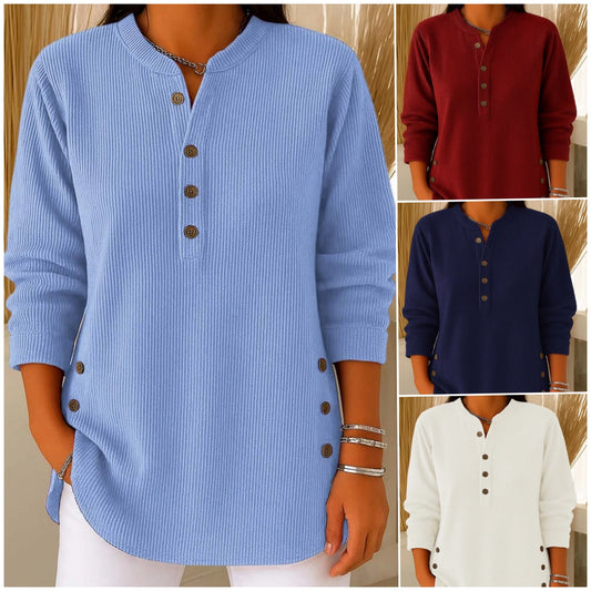 🔥❤️【S-4XL】Damski sweter w jednolitym kolorze z okrągłym dekoltem i długim rękawem, swobodny, luźny, dzianinowy