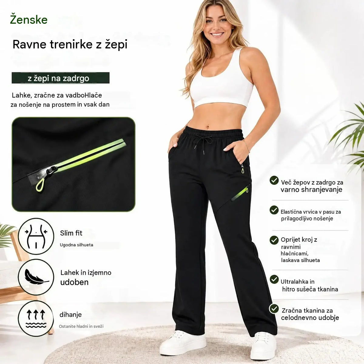 ⏳ Časovno omejena ponudba 🔥 Ženske cargo hlače ravnega kroja — Elastičen pas; popolne za službo, potovanja in vsakdanje nošenje 👖✨