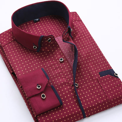 👔【S-5xl】Moška srajca za prosti čas z dolgimi rokavi