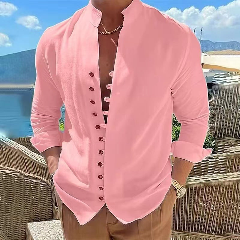 👔 50% de descuento🔥【40-100 kg】Camisa de hombre de algodón y lino, tallas grandes ✅️Pago contra entrega