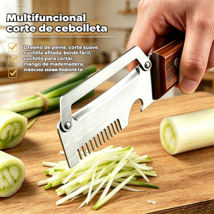 🔥Compra 1, llévate 1 gratis (dos artículos)🧅🔪 Pelador de cocina multifuncional 3 en 1: ¡Pela, pica verduras, corta carne y abre botellas! 🔥