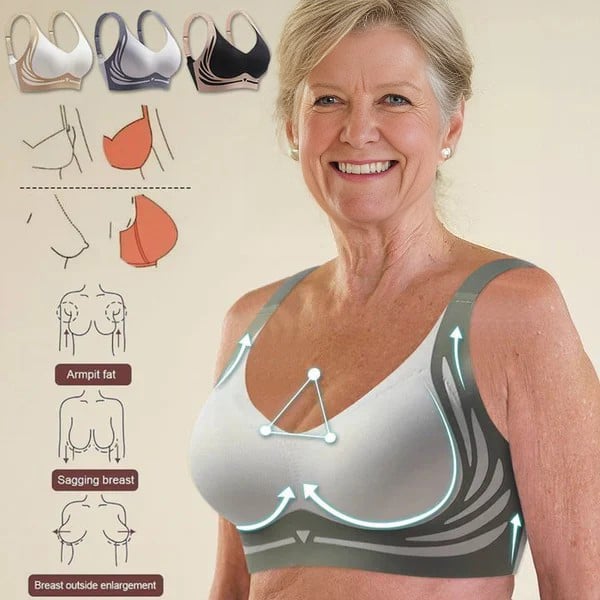 😍【Paquete de 2】Sujetador de una pieza sin aros para mujer ❤️【40-85KG】