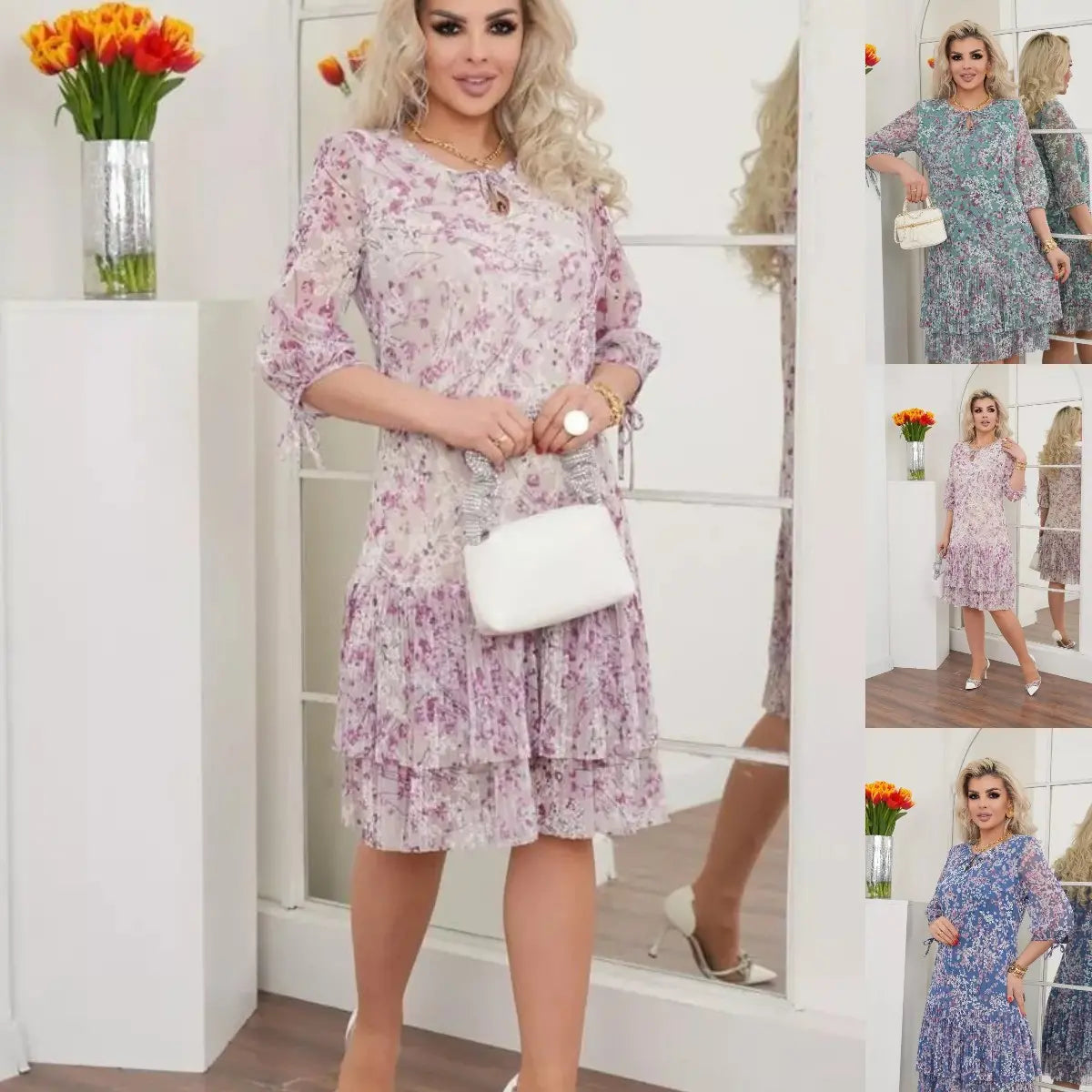 💥49% DE DESCUENTO💥💕【S-5XL】Vestido floral de moda otoñal