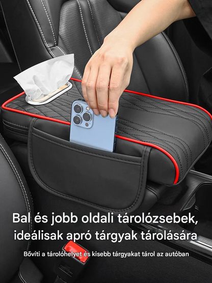 🚗Három az egyben multifunkcionális bőr autós kartámasz doboz