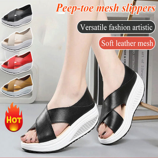 [Tallas 35-40] Nuevas sandalias casuales para mujer 2026, suela gruesa, transpirables, con puntera abierta. 4313678