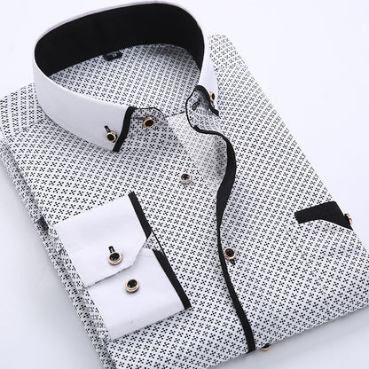 👔【S-5xl】Moška srajca za prosti čas z dolgimi rokavi