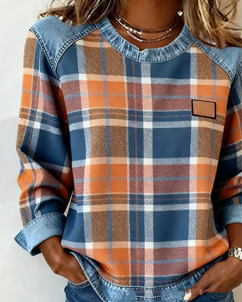 🎀🎀🎁【50% zniżki】Nowa bluza z nadrukiem i okrągłym dekoltem 4219385