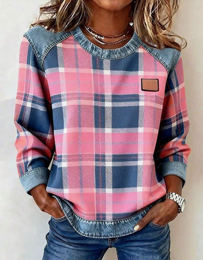 🎀🎀🎁【50% zniżki】Nowa bluza z nadrukiem i okrągłym dekoltem 4219385