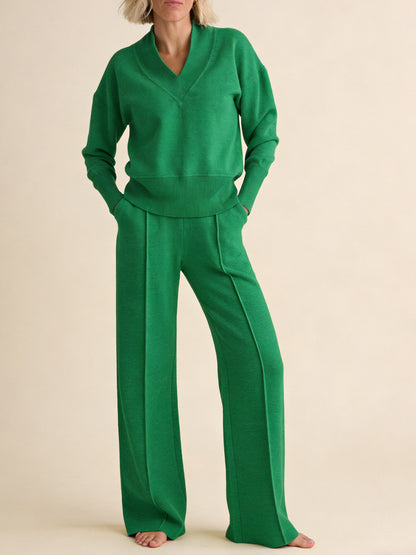 🥰【M-5XL】Nowy damski komplet garniturowy | Dwuczęściowy komplet z dzianiny z długim rękawem✨ 4223461