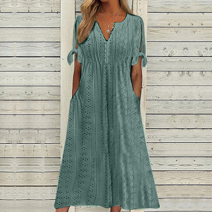 🏆【Legkeresettebb termékek】[S-5XL]👗Egyszerű és gyönyörű egyszínű ruha