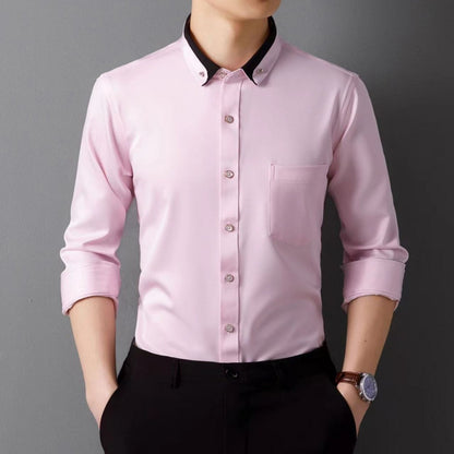 【S-4XL】Nueva camisa de negocios transpirable de moda casual para hombres 4217055