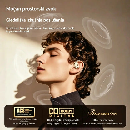 🔋Brezžične Bluetooth slušalke brez vgrajenega ušesa, z ušesno kljukico in kostno prevodnostjo🎙️🎧