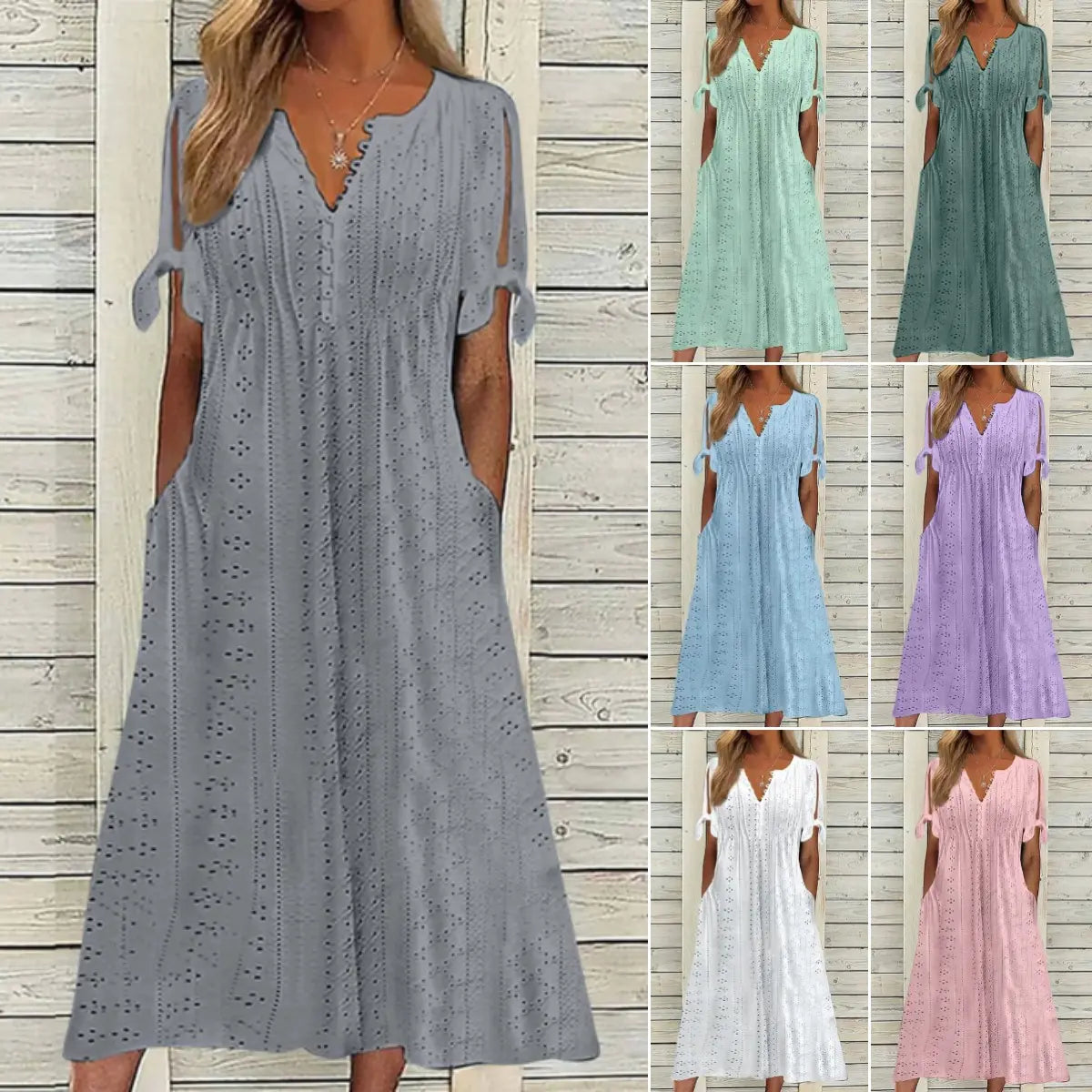 【🏆Nejprodávanější produkty】👗 Jednoduché a jemné jednobarevné šaty