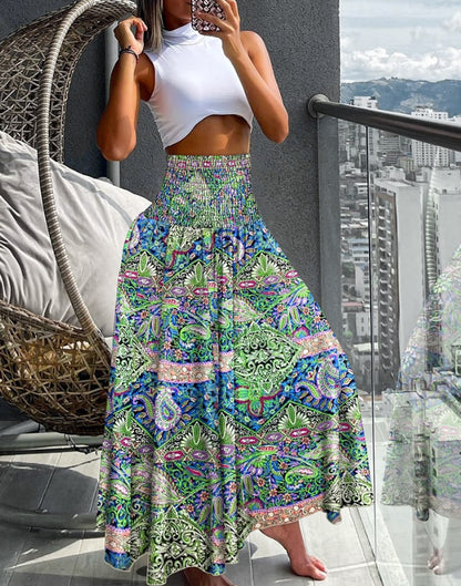 💟【50% OFF】Nová jarní letní prázdninová ležérní sukně Květinová sukně