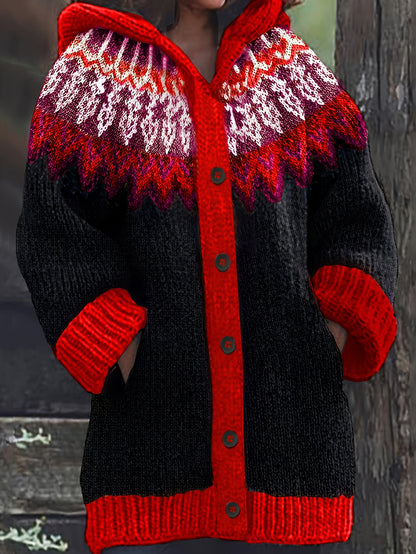 【S~5XL】✨Elegantna šarena jakna s kapuljačom i retro printom