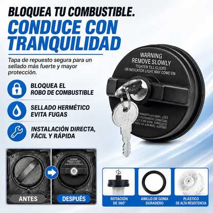 🚗🔒Tapa del depósito de combustible resistente y con cerradura (con llave)