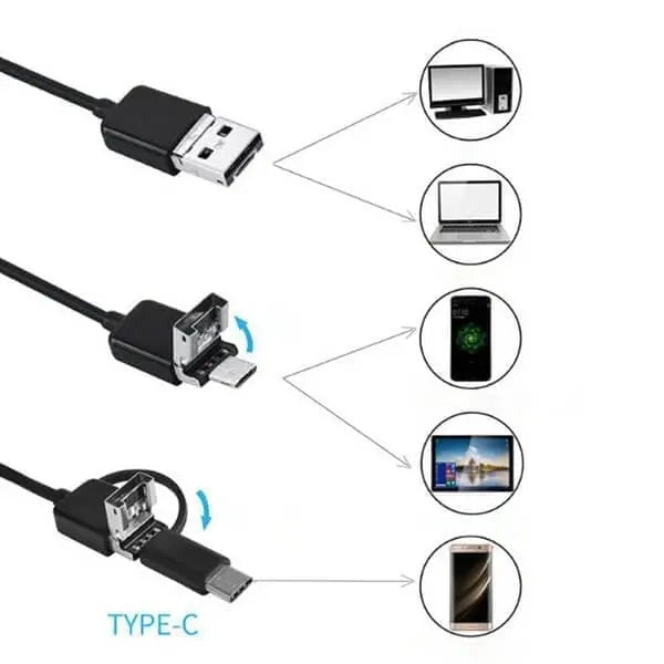 (Tip-c, USB, Micro USB) endoskop tri v enem【5M】