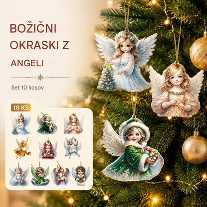 🎁【Kupite 10, dobite 10 brezplačno】【20 kosov】Čudovit obesek v obliki božičnega angelčka - okras za božično drevo ali avto, novost za leto 2026