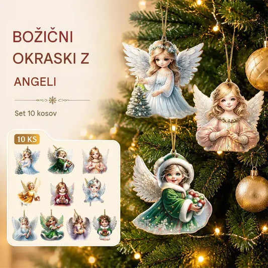 🎁【Kupite 10, dobite 10 brezplačno】【20 kosov】Čudovit obesek v obliki božičnega angelčka - okras za božično drevo ali avto, novost za leto 2026