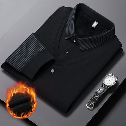 【M-4XL】 Polo majica v videzu dveh kosov z imitacijo črt v slogu patchworka
